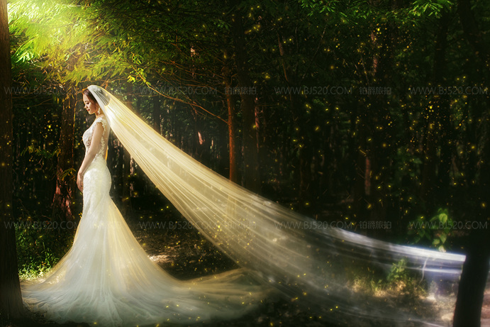 梦幻般的森系婚纱照图片 拍婚纱照要注意这些