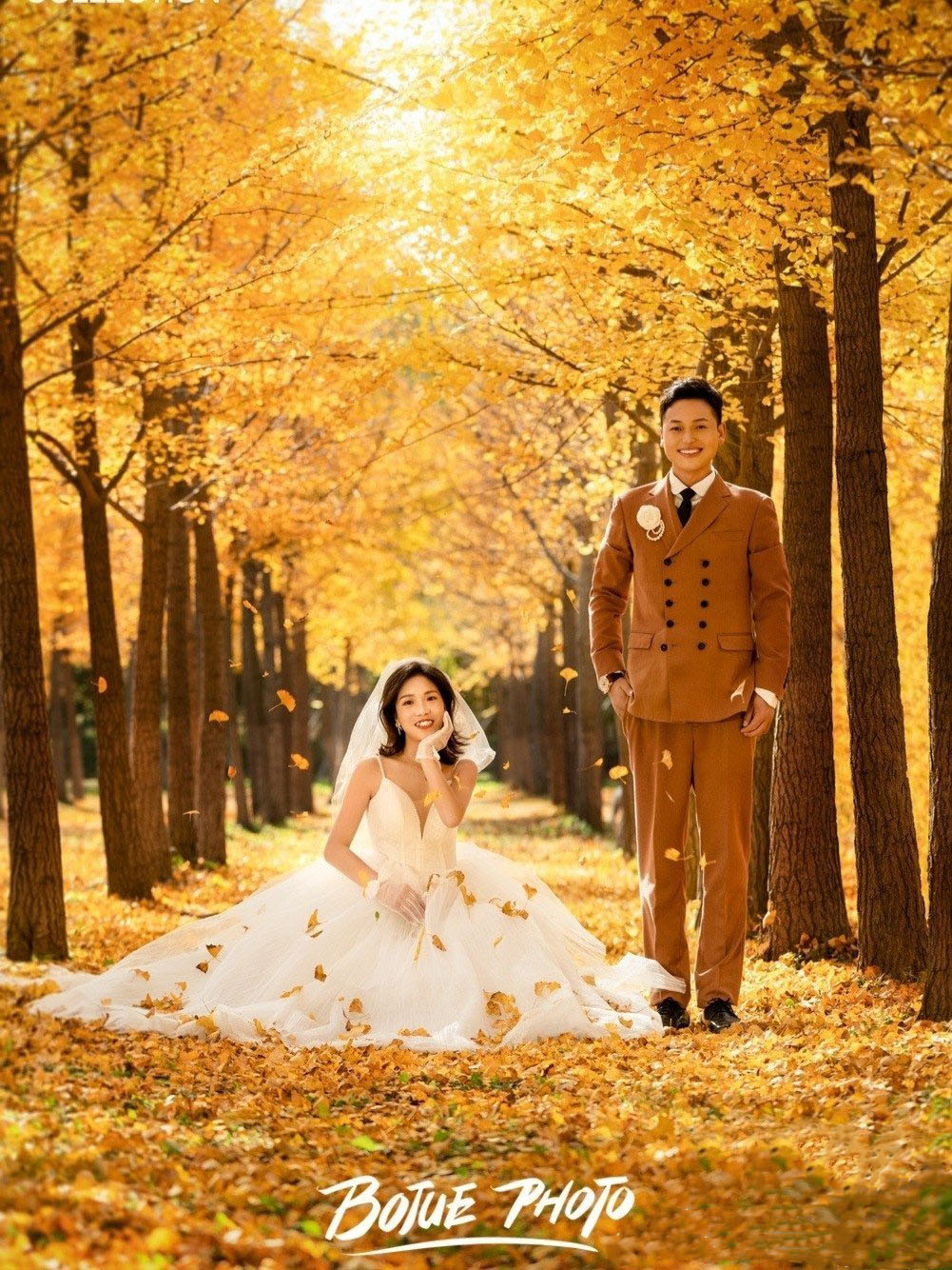铂爵旅拍北京婚纱照 记录浪漫秋色里的幸福